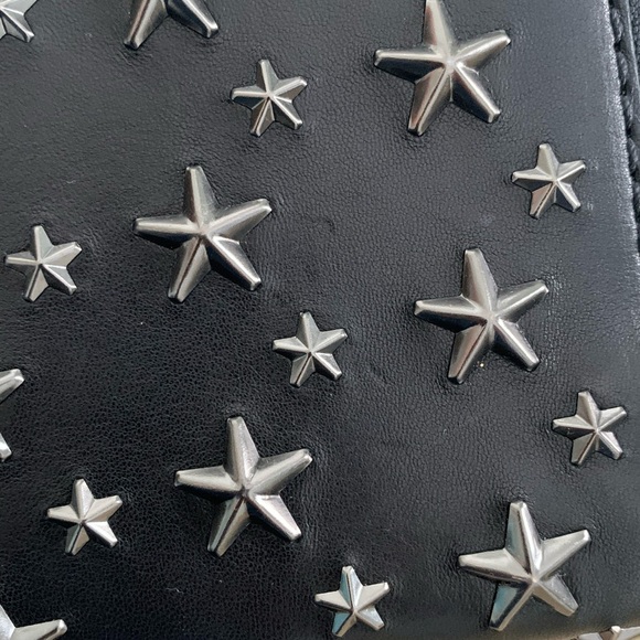 Jimmy Choo Carter BLS Biker Leather Star Studded Clutch Unisex - Picture 3 of 12